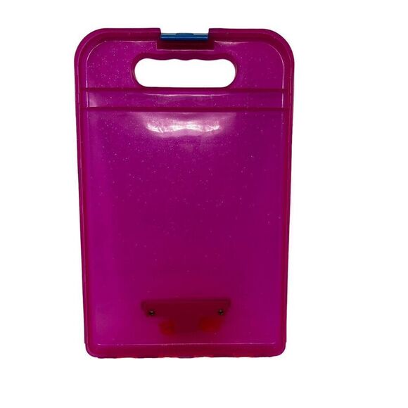 Vintage Lisa Frank Blonde Girl Pink Glitter Clipboard Art Storage Container Nurs - Picture 7 of 11